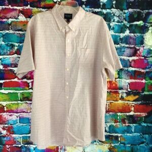 Reed Edward Washed Shirting Short Sleeve Button Down Shirt 2XL Stripes